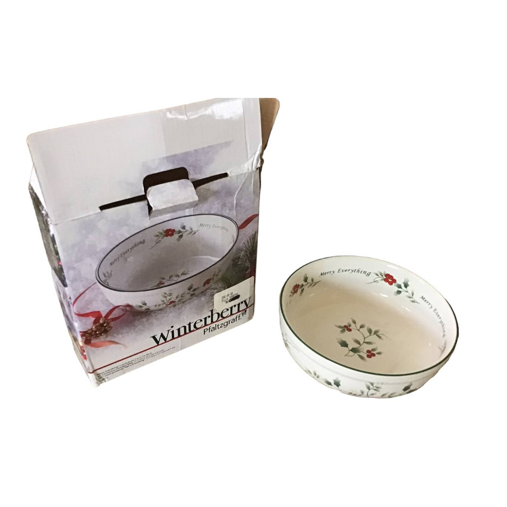 Pfaltzgraff Winterberry Christmas Merry Everything Candy Bowl